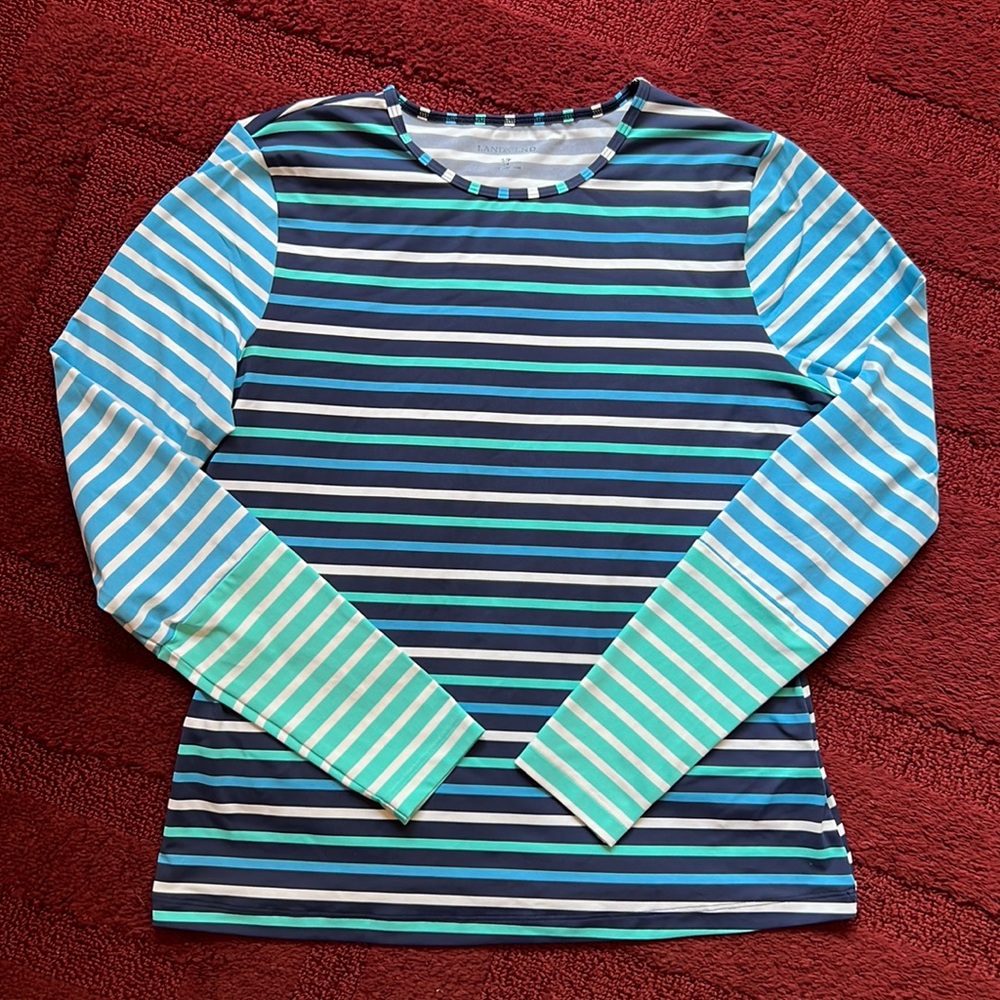 RashGuard Lands End w/ Blue & White Stripes